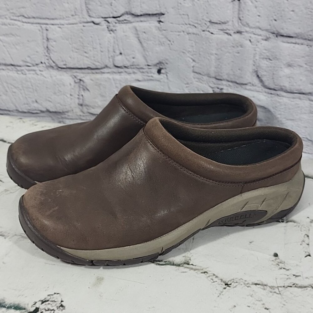 Merrell Encore Nova 4 Mule Clog Shoe Brown Leather J002114W Womens 6.5‎